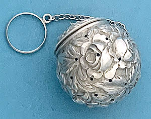 Stieff Baltimore repousse sterling silver tea ball